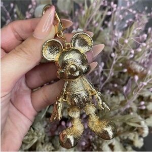 NEW IN BOX Disney x Baublebar Metallic gold Mickey Mouse Bag Charm